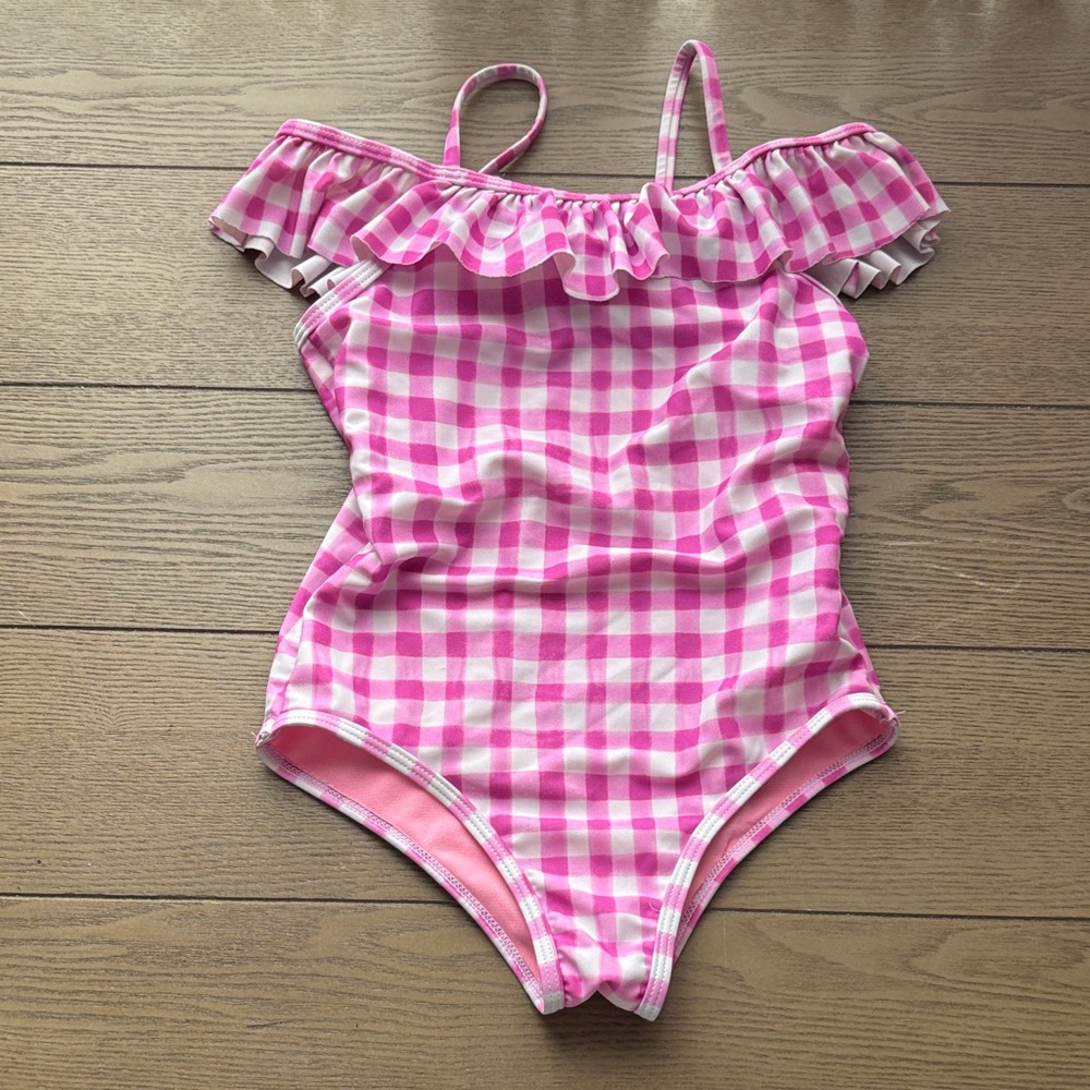 Kensie Girl Pink Checkered Kids Swim One Piece